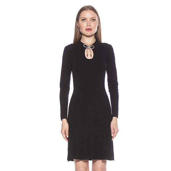 Women's ALEXIA ADMOR Sloane Long Sleeve Fit And Flare Knit Dress