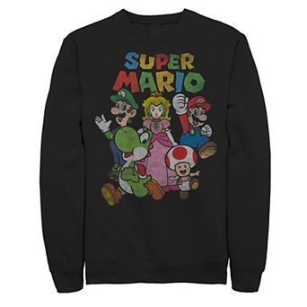 Big & Tall Super Mario Distressed Group Photo Graphic Fleece Pullover