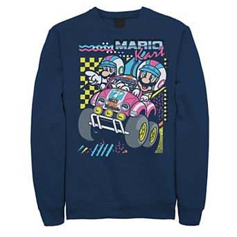 Big & Tall Nintendo Mario Kart Mario Luigi Darting Graphic Fleece Pullover