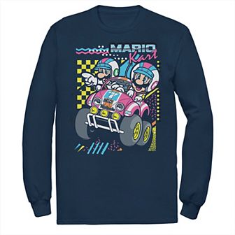 Big & Tall Nintendo Mario Kart Mario Luigi Darting Long Sleeve Graphic Tee
