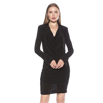 Women's ALEXIA ADMOR Rosalie Front Draped Collar Shift Dress