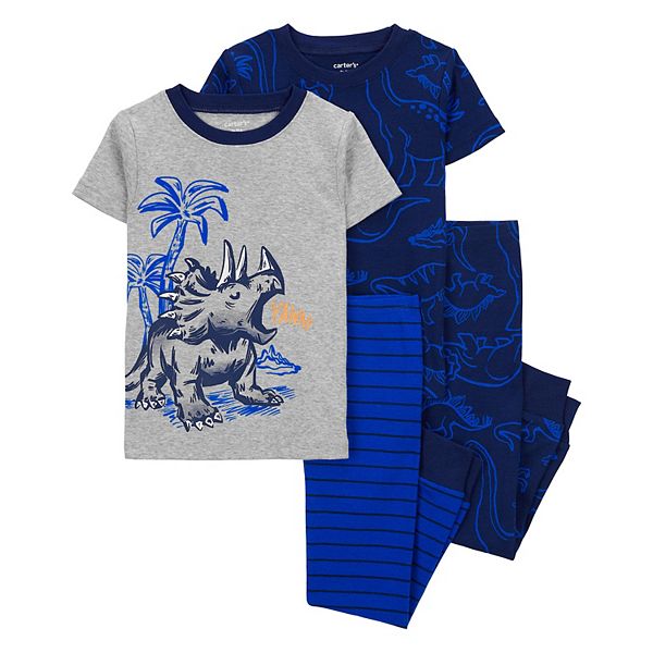 Carter's 4pc Toddler Boy Blue Dino Pajama Set