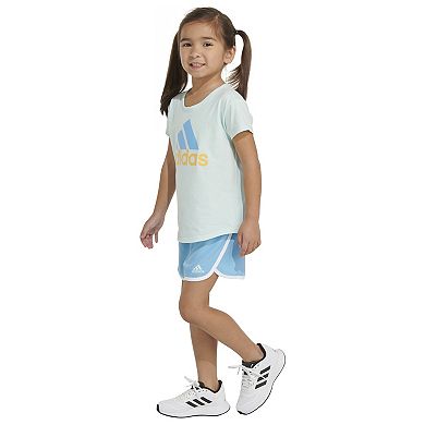 Girls 4-6x adidas Essential Logo Graphic Tee & Woven Shorts Set