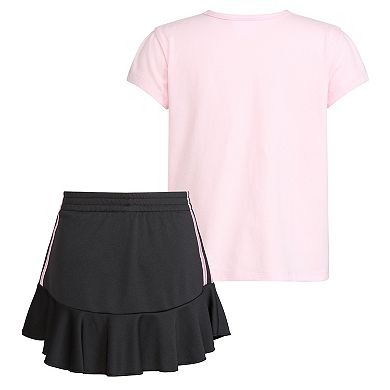 Girls 4-6x adidas Pleated Tee & Ruffled Skort Set