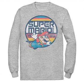 Big & Tall Nintendo Super Mario Bros Mario Flying Long Sleeve Graphic Tee