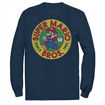 Big & Tall Super Mario Bros Running Badge Long Sleeve Graphic Tee