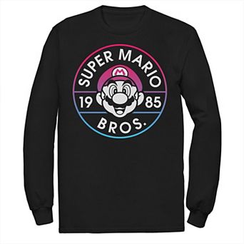 Men's Super Mario Bros. 1985 Gradient Stamp Long Sleeve Tee