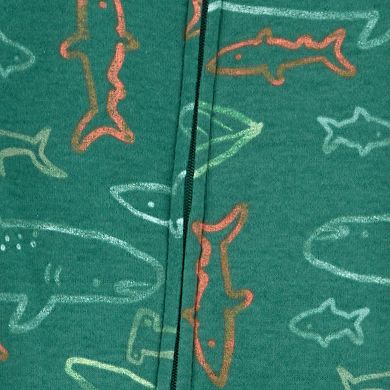 Baby Boy Carter's Allover Shark Print One-Piece Zip-Up Footed Pajamas