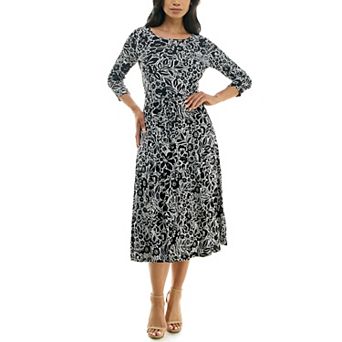 Women's Nina Leonard Sylvia Midi Dress with Belt