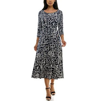 Women's Nina Leonard Sylvia Midi Dress with Belt