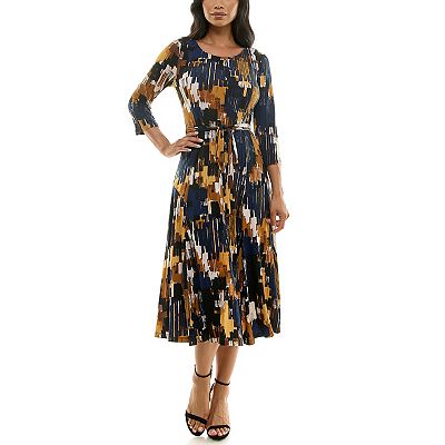 Women s Nina Leonard Sylvia Midi Dress with Belt