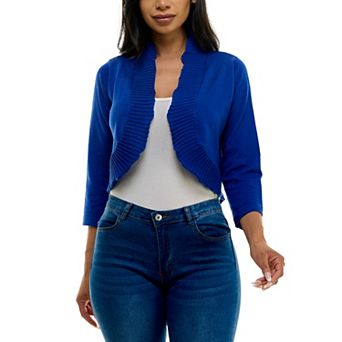 Women's Nina Leonard Curved Pleated Ruffle Bolero