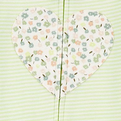 Baby & Toddler Girl Carter's Heart One-Piece Footed Pajamas
