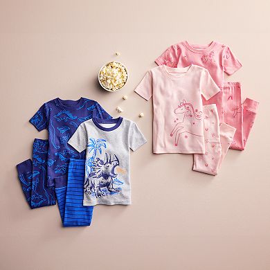 Toddler Girl Carter's 4-Piece Unicorn Tops & Bottoms Pajama Set