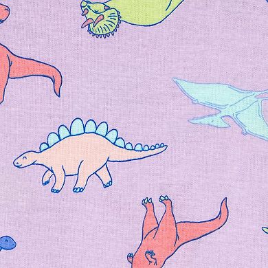 Toddler Girl Carter's 4-Piece Dinosaur Print Shirts & Shorts Pajama Set