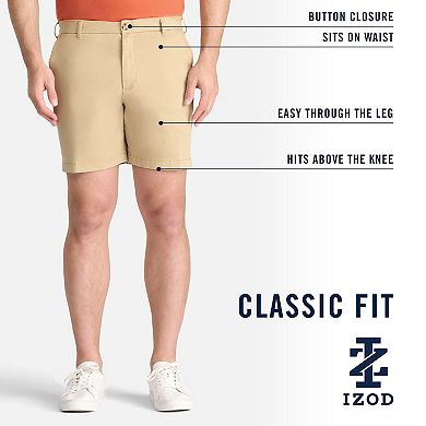 Men's IZOD 7-in. Saltwater Flat Front Chino Shorts