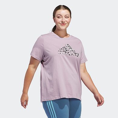 Plus Size adidas Animal Print Logo Graphic Tee