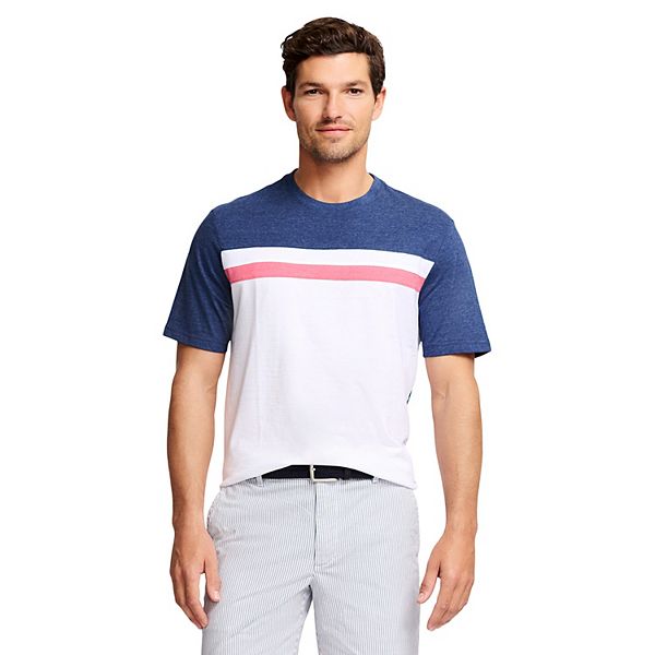 Men's IZOD Saltwater Color Blocked Short Sleeve Crewneck T-Shirt - Medieval Blue (L)