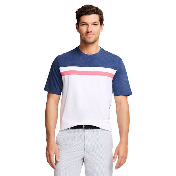 【KOOLOSET】Ash Pigment Stripe Short Sleeve T-shirt Men's IZOD Saltwater Color Blocked Short Sleeve Crewneck T-Shirt