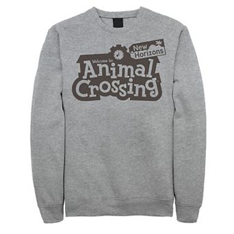 Men's Animal Crossing New Horizons Bold Black Welcome Logo Fleece