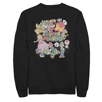 Men's Super Mario Characters Collage Fleece