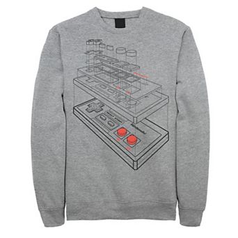 Men's Nintendo SNES Controller Schematics Fleece