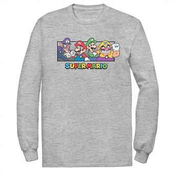 Men's Super Mario Bros. Character Collage Portrait Long Sleeve Tee