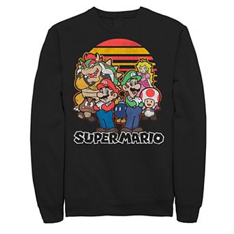 Men's Super Mario Retro Sunset Group Shot Fleece