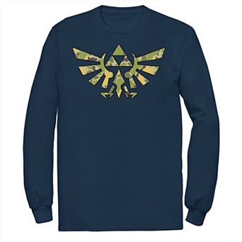 Men's The Legend Of Zelda Camo Crest Long Sleeve Tee
