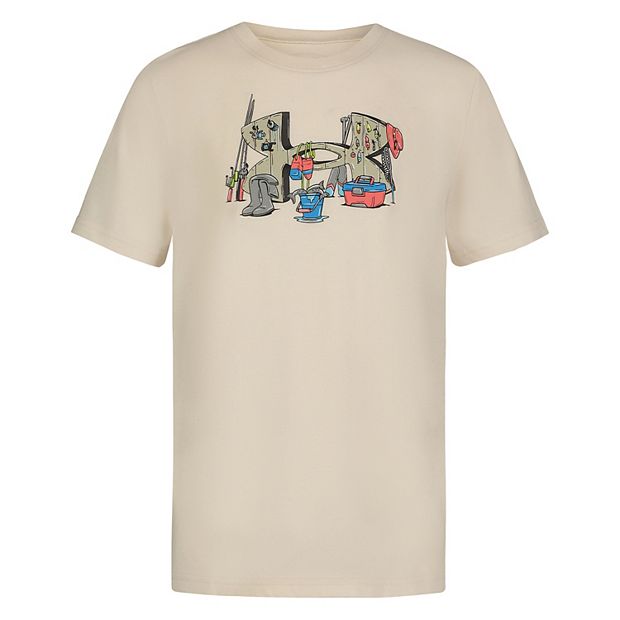 Under Armour Big Boys 8-20 Short Sleeve Fishing Ready Icon T-Shirt - M