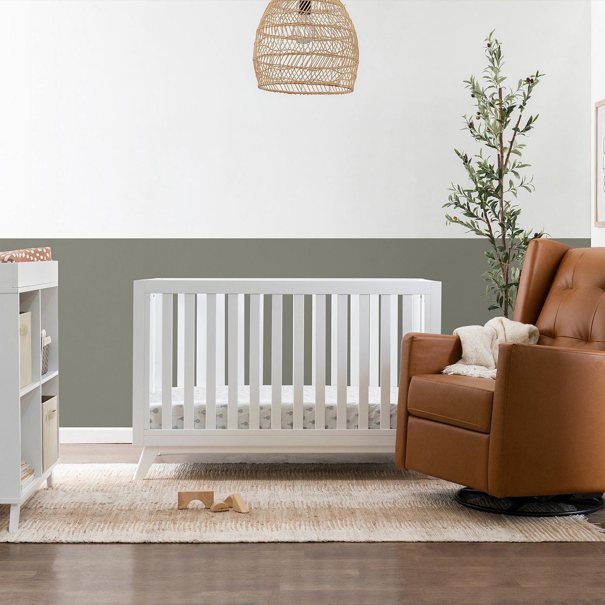 White DaVinci Otto 3-in-1 convertible crib in modern living space