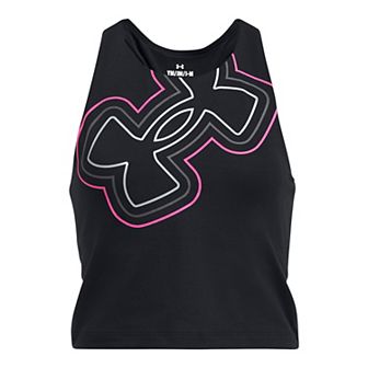 Girl's 7-16 Under Armour Motion Logo Cropped Racerback Tank Top