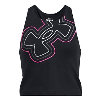 Girl's 7-16 Under Armour Motion Logo Cropped Racerback Tank Top