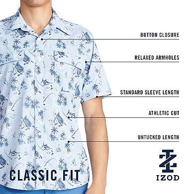 Men's IZOD Classic Breeze Printed Short Sleeve Button-Down Shirt