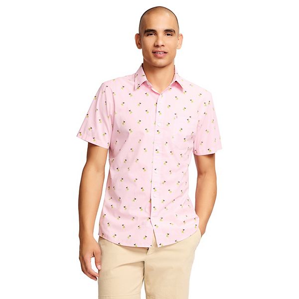 Men's IZOD Classic Breeze Printed Short Sleeve Button-Down Shirt Color: Hawaiian Size: XL