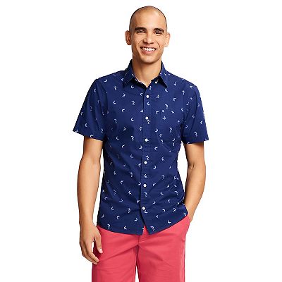 Men's IZOD Classic Breeze Printed Short Sleeve Button-Down Shirt