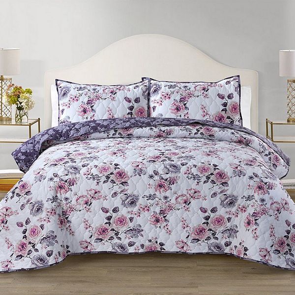 VCNY Home Lively 3Piece Reversible Floral Quilt Set