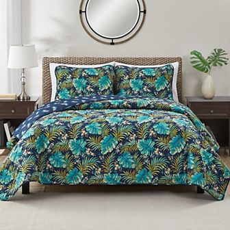 VCNY Home Key West Reversible Microfiber 3 pc Quilt Set