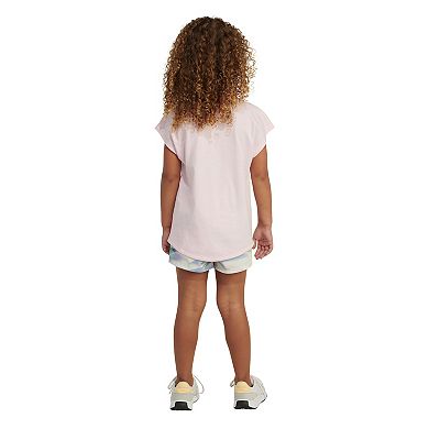 Toddler Girl adidas Cloud Print Logo Graphic Tee & Shorts Set