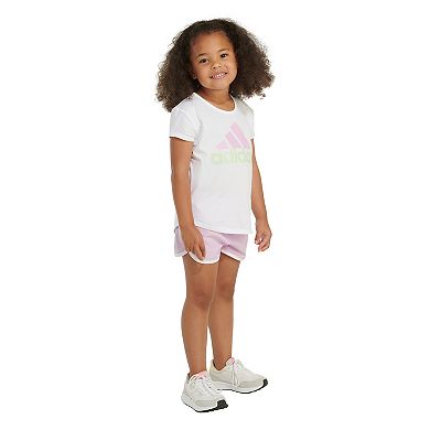 Toddler Girl adidas Essential Logo Graphic Tee & Woven Shorts Set