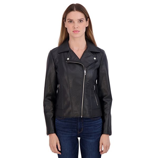 Women's Sebby Collection Faux-Leather Moto Jacket