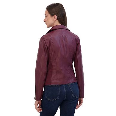 Women's Sebby Collection Faux-Leather Moto Jacket