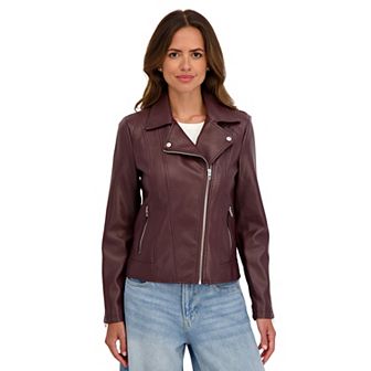 Women's Sebby Collection Faux-Leather Moto Jacket