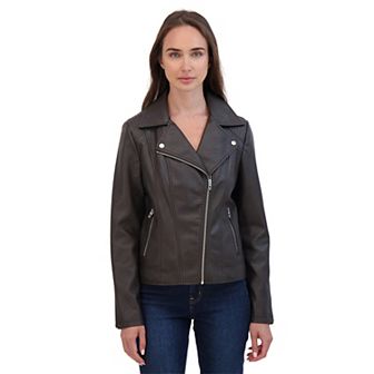 Women's Sebby Collection Faux-Leather Moto Jacket