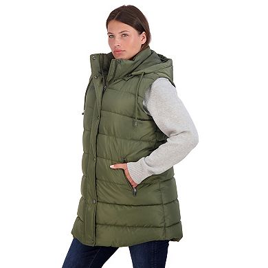 Plus Size Sebby Collection 3/4 Puffer Vest