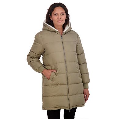 Women's Sebby Collection Hooded Cozy Lined Puffer Coat