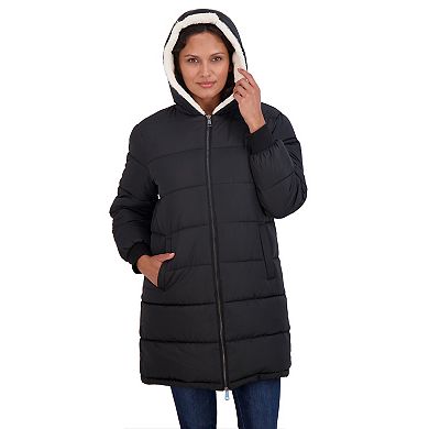 Women's Sebby Collection Hooded Cozy Lined Puffer Coat