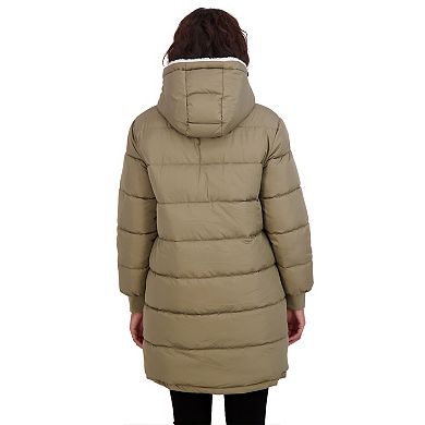 Women's Sebby Collection Hooded Cozy Lined Puffer Coat