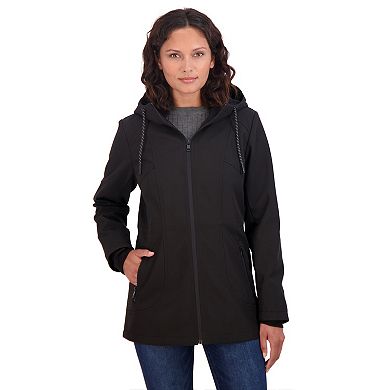 Women's Sebby Collection Hooded Zip-Front Softshell Jacket