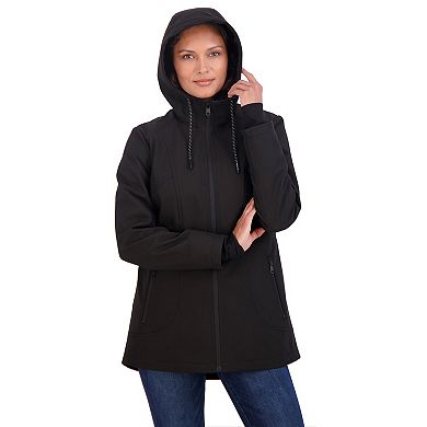 Women's Sebby Collection Hooded Zip-Front Softshell Jacket